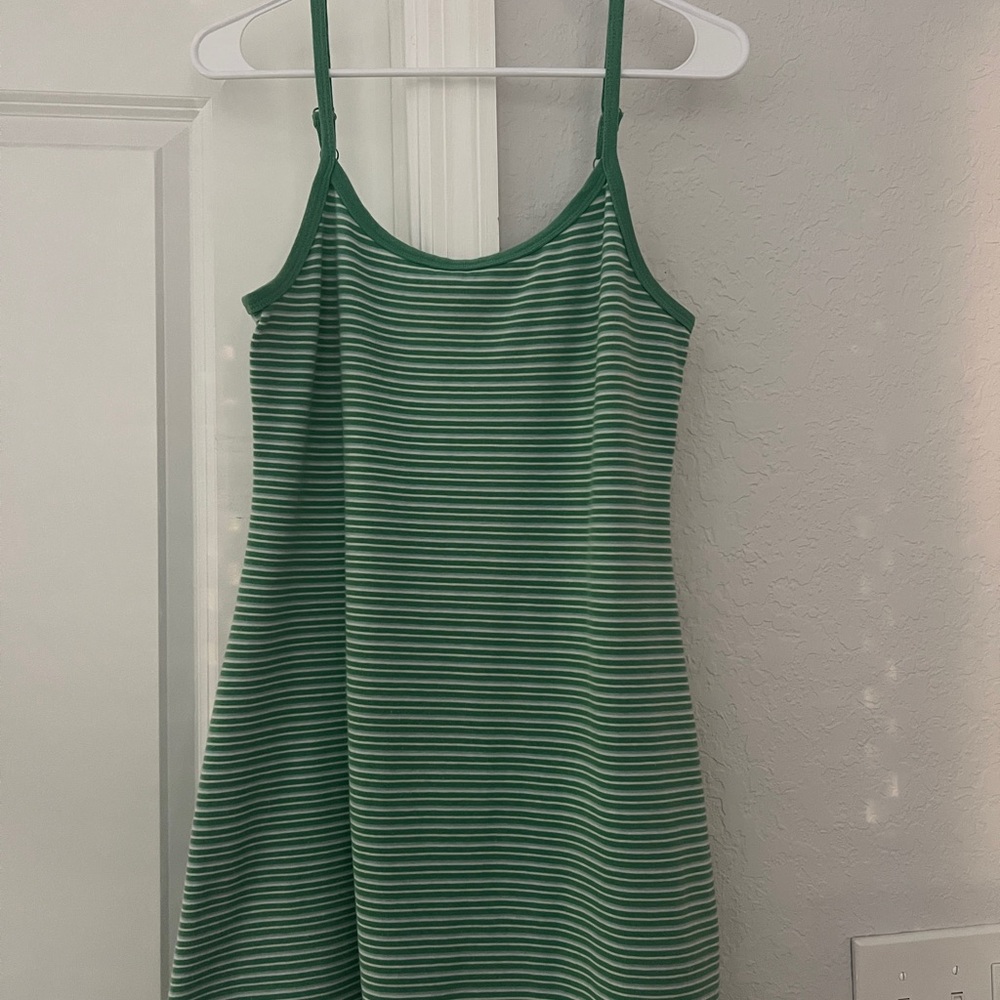 American Eagle Outfitters Green and White Striped Dress